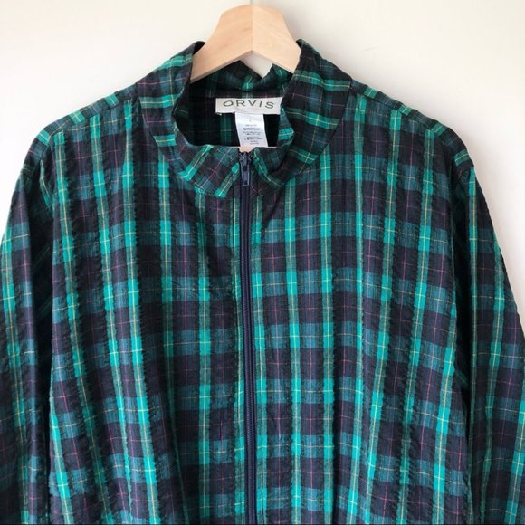 Vintage Orvis Plaid Zip Jacket Matching Pants Suit - Picture 4 of 14